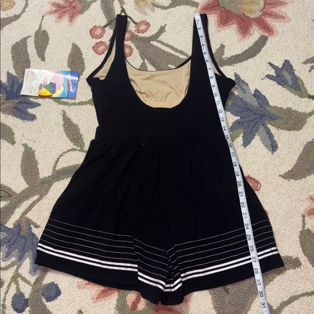 Newport News Vintage Sunstreak Black Romper Swimsuit, Swim shorts, 10 - Picture 6 of 11